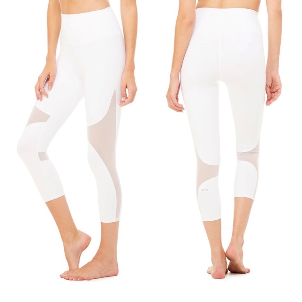 ALO White Mesh Legging Size Small